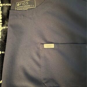 Figs Navy Blue Arua Scrub Top